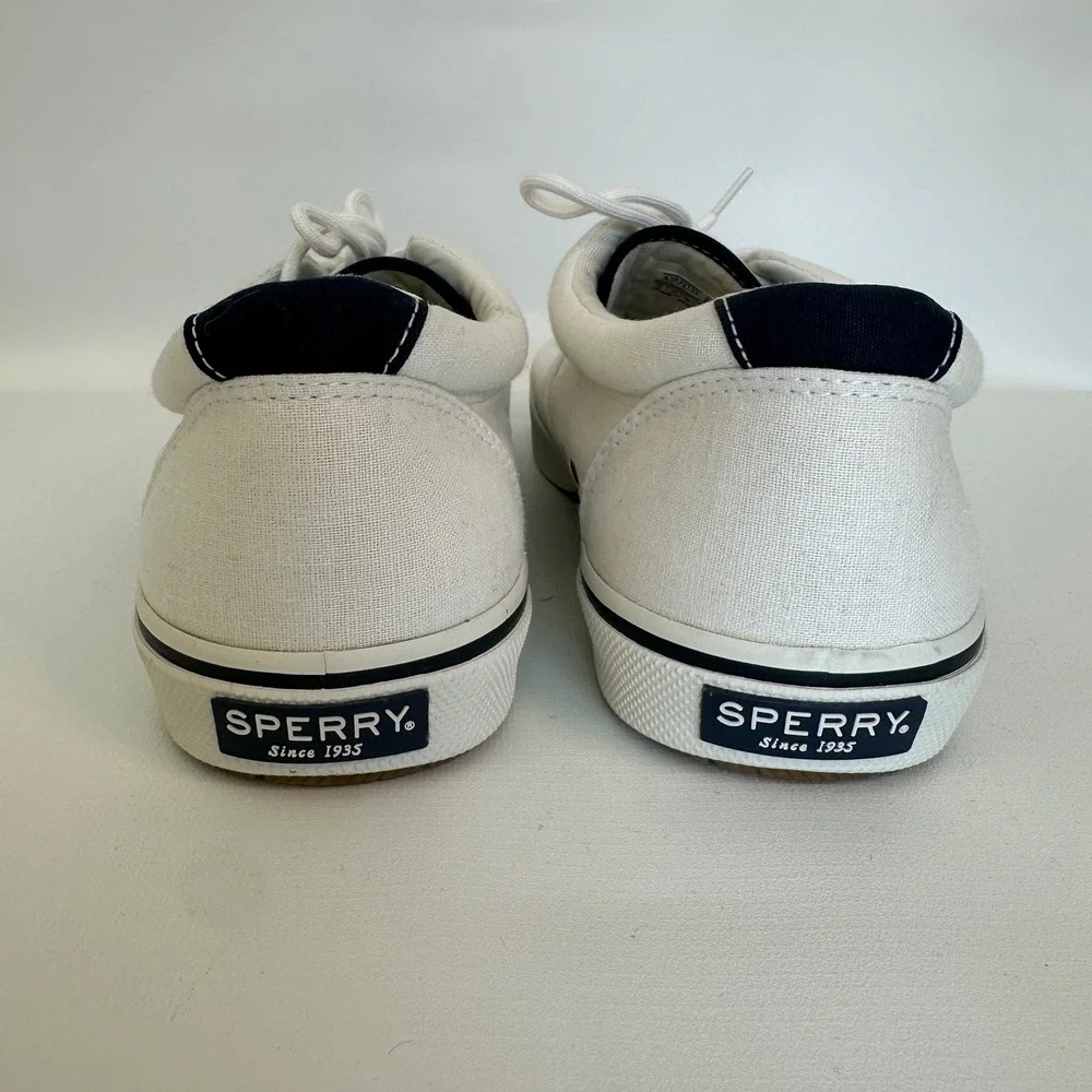 Sperry Top-Sider Mens‎ White Canvas Boat Shoes Sneakers Size 12 STS22131
